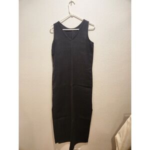 FLAX Black Linen Sleeveless Midi Dress Womens S Made in Lithuania NWOT